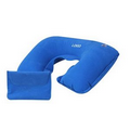 Flocking Inflatable Travel Neck Pillow